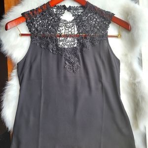 Gothic Black Neck Lace Collar with Fabric Clasp keyhole back Camisole S …